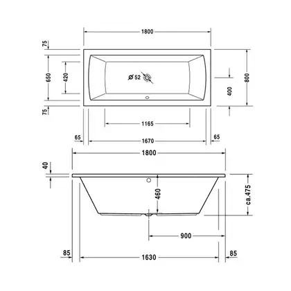 Ванна акриловая Duravit Darling New 180 х 80 см (700028000000000) фото 3 Aquada.com.ua Ванна акриловая Duravit Darling New 180 х 80 см (700028000000000) фото 3 Aquada.com.ua