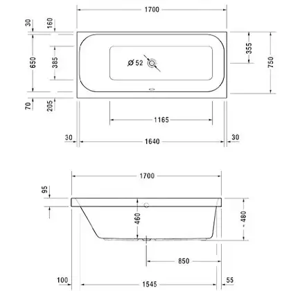 Ванна акриловая Duravit Happy D.2 170 х 75 см (700312000000000) фото 2 Aquada.com.ua Ванна акриловая Duravit Happy D.2 170 х 75 см (700312000000000) фото 2 Aquada.com.ua