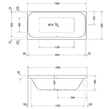 Ванна акриловая Duravit Happy D.2 190 х 90 см (700315000000000) фото 2 Aquada.com.ua Ванна акриловая Duravit Happy D.2 190 х 90 см (700315000000000) фото 2 Aquada.com.ua