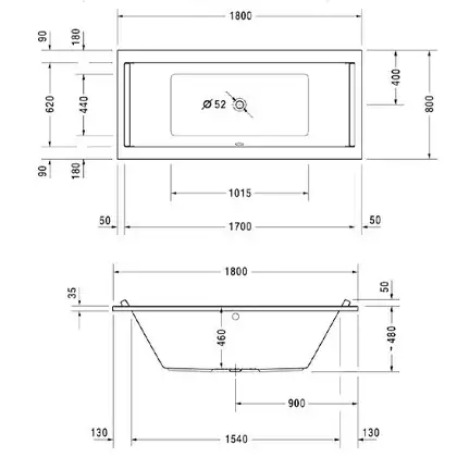 Ванна акриловая Duravit Starck 3 180 х 80 см (700338000000000) фото 3 Aquada.com.ua Ванна акриловая Duravit Starck 3 180 х 80 см (700338000000000) фото 3 Aquada.com.ua