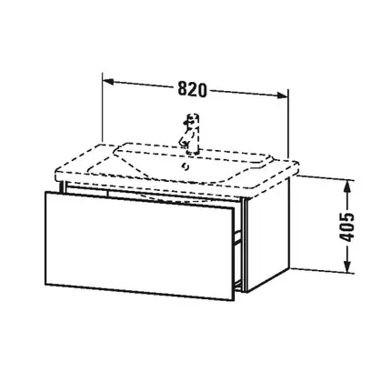 Тумба для раковины подвесная 820х481 мм Duravit L-cube дуб брашированный (LC614712) фото 2 Aquada.com.ua