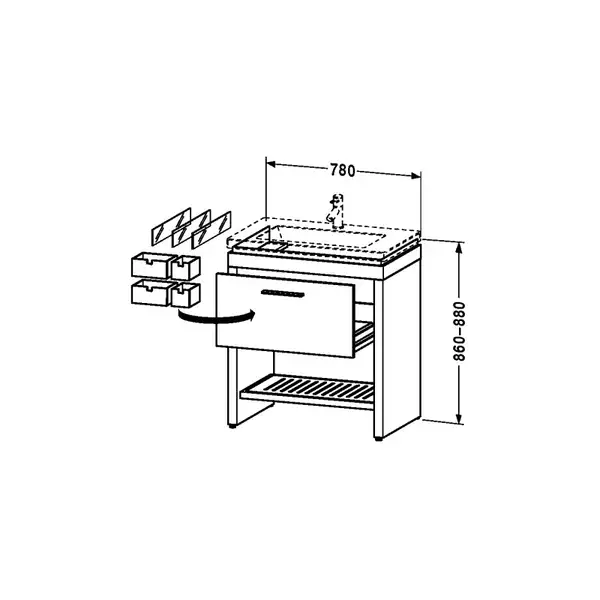 Тумба под раковину Duravit 2nd floor 780х490 мм,дуб беленный (2F645706565) фото 2 Aquada.com.ua