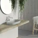 Раковина полувстраиваемая Catalano Green Lux / Colori 50 х 38 см, Satin cement (150AGRLXCS) фото 2 Aquada.com.ua