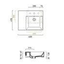 Раковина подвесная Catalano Premium Up 60 x 47 см (чаша слева) (160SVPUP00) фото 4 Aquada.com.ua