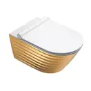 Унитаз подвесной Newflush (безободковый) Catalano Gold & Silver с сиденьем Soft Close (1VS55RZEBO+5SCSTP000) фото 1 Aquada.com.ua