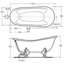 Ванна квариловая Globo Paestum 170 х 80 см + ножки (PA100) фото 4 Aquada.com.ua