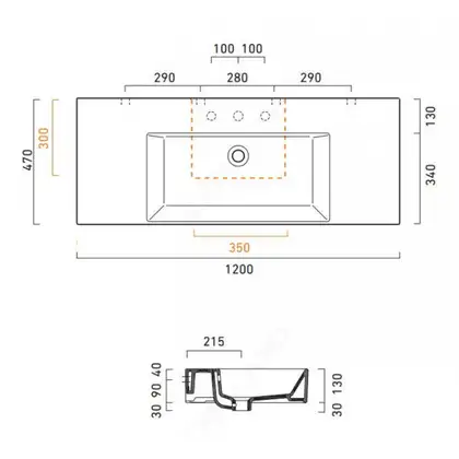 Раковина подвесная Catalano Premium Up 120 x 47 см (112VPUP00) фото 4 Aquada.com.ua Раковина подвесная Catalano Premium Up 120 x 47 см (112VPUP00) фото 4 Aquada.com.ua
