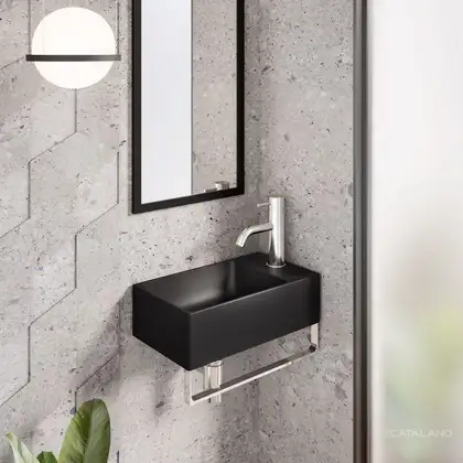 Маленькая (мини) раковина Catalano New Zero 40 х 23 см, чёрный матовый (14023VENS) фото 2 Aquada.com.ua Маленькая (мини) раковина Catalano New Zero 40 х 23 см, чёрный матовый (14023VENS) фото 2 Aquada.com.ua