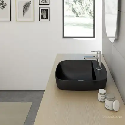 Раковина полувстраиваемая Catalano Сolori Satin black 42 х 42 см (142GRLXNNS) фото 2 Aquada.com.ua Раковина полувстраиваемая Catalano Сolori Satin black 42 х 42 см (142GRLXNNS) фото 2 Aquada.com.ua