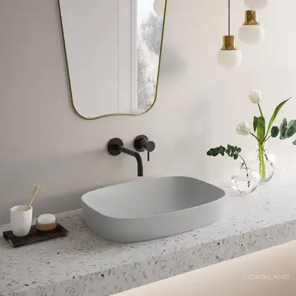 Раковина накладная на столешницу Catalano Green Lux / Colori 60 х 38 см Satin cement (160AGRLXCS) фото 2 Aquada.com.ua Раковина накладная на столешницу Catalano Green Lux / Colori 60 х 38 см Satin cement (160AGRLXCS) фото 2 Aquada.com.ua