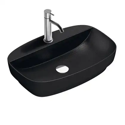 Раковина полувстраиваемая Catalano Сolori Satin black 60 х 40 см (160GRLXNNS) фото 1 Aquada.com.ua