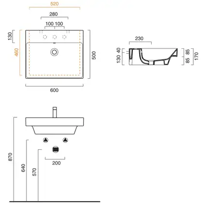 Раковина подвесная Catalano New Zero 60 х 50 см, satin white/белый матовый (160ZPBM) фото 2 Aquada.com.ua