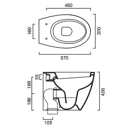 Унитаз напольный Catalano Velis + сиденье для унитаза soft-close (1VP5700 + 5V57STF000) фото 3 Aquada.com.ua