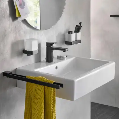 Набор аксессуаров 4-в-1 Emco Loft Black (цвет - чёрный матовый/стекло белое, матовое) (Loft Black 2) фото 2 Aquada.com.ua