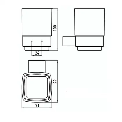 Набор аксессуаров 4-в-1 Emco Loft Black (цвет - чёрный матовый/стекло белое, матовое) (Loft Black 2) фото 5 Aquada.com.ua
