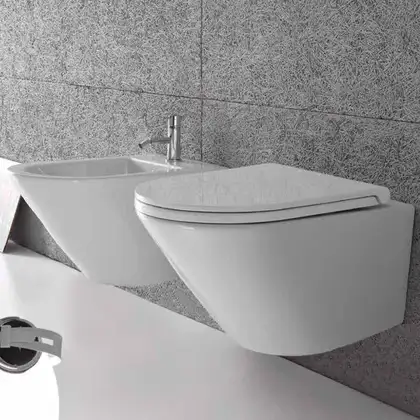 Унитаз подвесной Globo FORTY3 с крышкой soft цвет белый матовый (FOS02.BO+FOQ20BO) фото 3 Aquada.com.ua