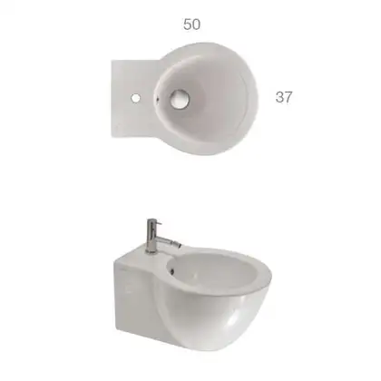 Биде подвесное Globo Bowl 50х37 см (SBS11.BI) фото 2 Aquada.com.ua