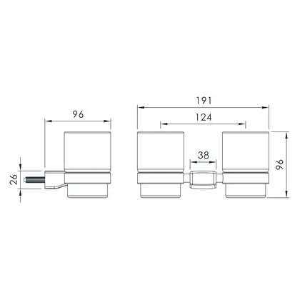 Набор аксессуаров 6-в-1 Imprese Grafiky (цвет - black nickel/стекло матовое) (GRAFIKY) фото 9 Aquada.com.ua