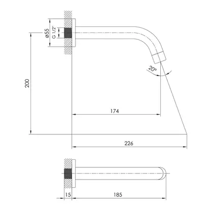 Излив для смесителя скрытого монтажа Imprese Brenta (цвет - хром) (ZMK071901300) фото 2 Aquada.com.ua Излив для смесителя скрытого монтажа Imprese Brenta (цвет - хром) (ZMK071901300) фото 2 Aquada.com.ua