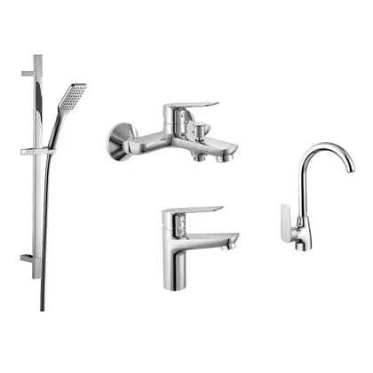 Набор смесителей для ванны/кухни 4-в1 Imprese (цвет - хром) (kit30095) фото 1 Aquada.com.ua Набор смесителей для ванны/кухни 4-в1 Imprese (цвет - хром) (kit30095) фото 1 Aquada.com.ua