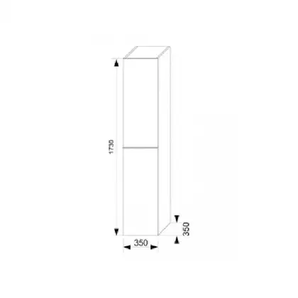 Пенал подвесной левый 173х35х35 см Jika Pure (H4559511745001) фото 2 Aquada.com.ua
