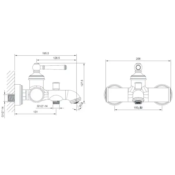 Смеситель для ванны Imprese Hydrant (цвет - brushed nickel) (ZMK031806040) фото 2 Aquada.com.ua