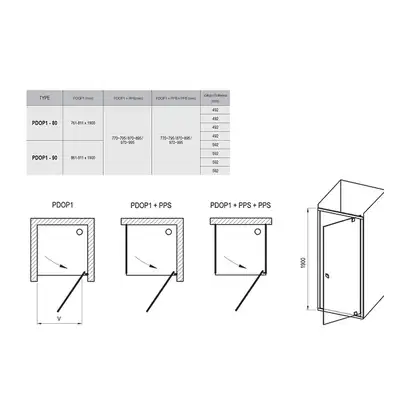 Душевые двери Ravak Pivot PDOP1-80 (профиль - белый; стекло - Transparent (прозрачный)) (03G40101Z1) фото 2 Aquada.com.ua Душевые двери Ravak Pivot PDOP1-80 (профиль - белый; стекло - Transparent (прозрачный)) (03G40101Z1) фото 2 Aquada.com.ua