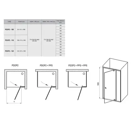 Душевые двери Ravak Pivot PDOP2-100 (профиль - белый; стекло - Transparent (прозрачный)) (03GA0101Z1) фото 2 Aquada.com.ua Душевые двери Ravak Pivot PDOP2-100 (профиль - белый; стекло - Transparent (прозрачный)) (03GA0101Z1) фото 2 Aquada.com.ua