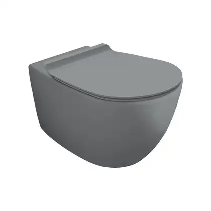 Унитаз подвесной Simas Vignoni с сиденьем Soft Close, серый матовый (VI18/F85+VI004 cemento matt) фото 1 Aquada.com.ua Унитаз подвесной Simas Vignoni с сиденьем Soft Close, серый матовый (VI18/F85+VI004 cemento matt) фото 1 Aquada.com.ua