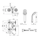 Змішувач для ванни Qtap Liberty ANT 140-2 (QTLIBANT1402) фото 2 Aquada.com.ua