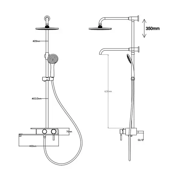 Душова система Qtap WHI 1110 (QT1110WHI) фото 2 Aquada.com.ua Душова система Qtap WHI 1110 (QT1110WHI) фото 2 Aquada.com.ua