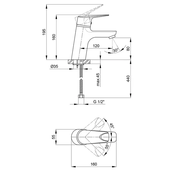 Змішувач для раковини Qtap Jody СRM 001 (QTJODCRM001) фото 2 Aquada.com.ua