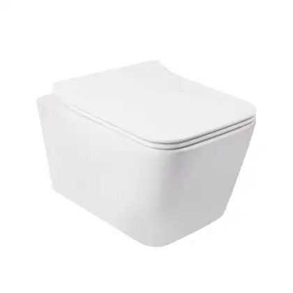Унітаз підвісний Qtap Crow безобідковий з сідінням Slim Soft-close QT05335170W (QT05335170W) фото 1 Aquada.com.ua