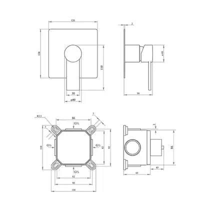 Змішувач прихованого монтажу для біде Qtap Form CRM 001AB SQ (QTFORM001ABSQ) фото 2 Aquada.com.ua Змішувач прихованого монтажу для біде Qtap Form CRM 001AB SQ (QTFORM001ABSQ) фото 2 Aquada.com.ua
