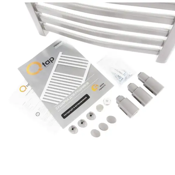 Сушарка рушників водяна Qtap Dias (SIL) P10 600x500 HY (QTDIASSILP12600500HY) фото 6 Aquada.com.ua