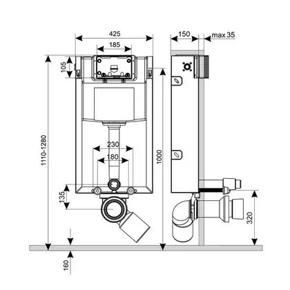 Інсталяція для унітаза Qtap Nest QT0133M425 (QT0133M425) фото 2 Aquada.com.ua