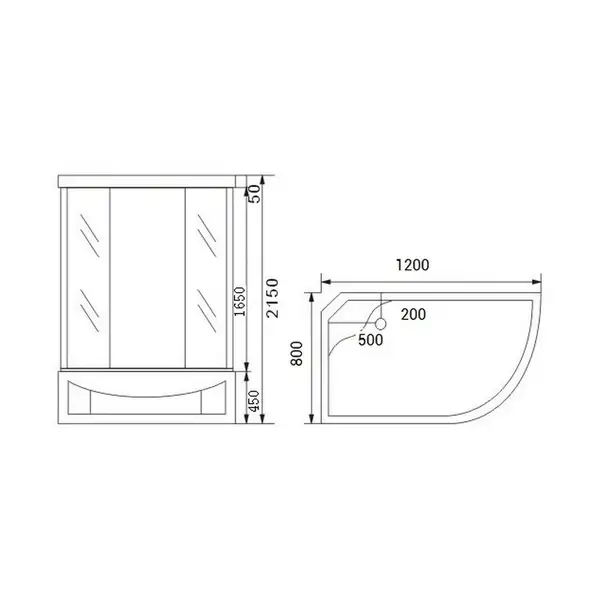 Гідромасажний бокс Qtap SBM12080.2L SAT (Fabric) (QTSBM120802LSAT) фото 2 Aquada.com.ua