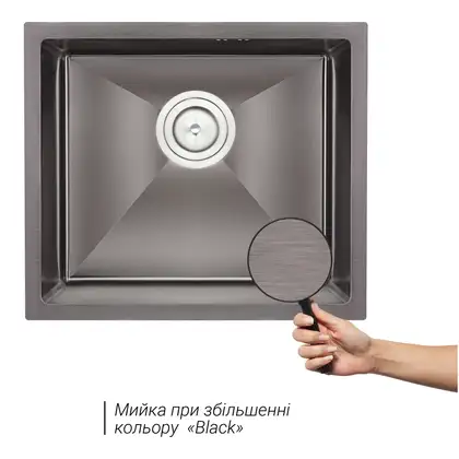 Кухонна мийка Qtap D4843BL Black 2.7/1.0 мм (QTD4843BLPVD2710) (QTD4843BLPVD2710) фото 3 Aquada.com.ua