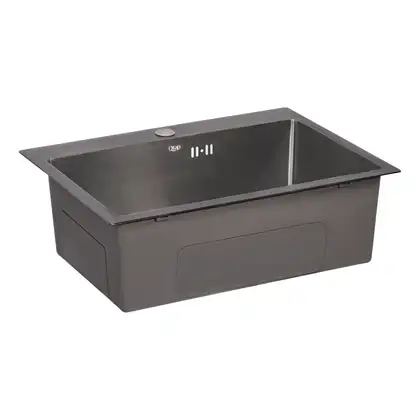 Кухонна мийка Qtap D5843BL Black 2.7/1.0 мм (QTD5843BLPVD10) (QTD5843BLPVD10) фото 4 Aquada.com.ua