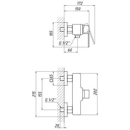 Змішувач для душу Qtap Namesti 4025102C (QTNAM4025102C) фото 2 Aquada.com.ua Змішувач для душу Qtap Namesti 4025102C (QTNAM4025102C) фото 2 Aquada.com.ua