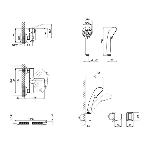Змішувач для душу Qtap Alza 4051104C (QTALZ4050104C) фото 2 Aquada.com.ua Змішувач для душу Qtap Alza 4051104C (QTALZ4050104C) фото 2 Aquada.com.ua