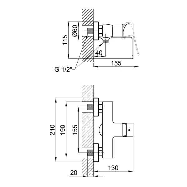 Змішувач для душу Qtap Lipno 4023101CB (QTLIPNO4023101CB) фото 2 Aquada.com.ua