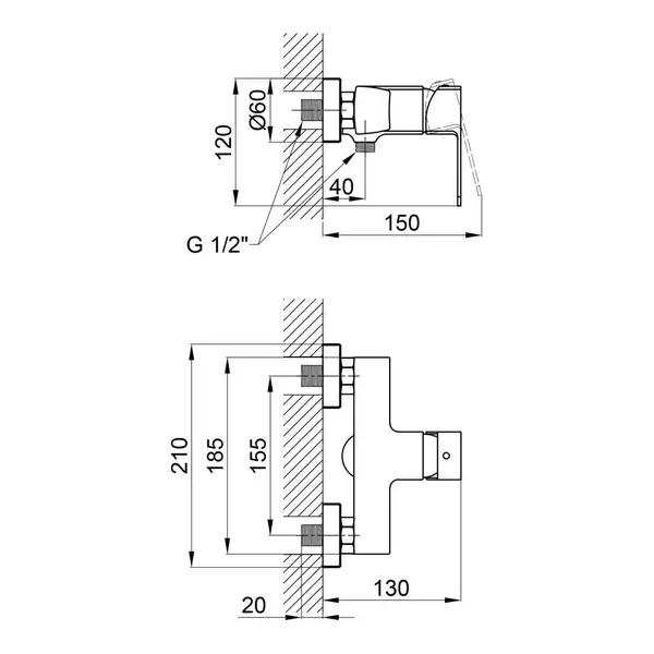 Змішувач для душу Qtap Lipno 4023101C (QTLIPNO4023101C) фото 2 Aquada.com.ua