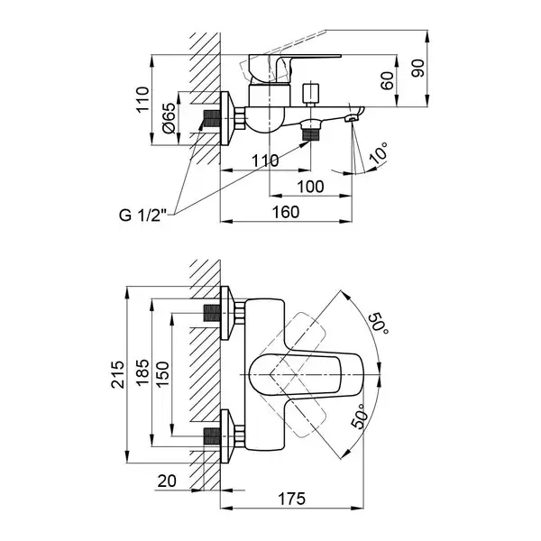 Змішувач для ванни Qtap Planice 3015107DC (QTPL3015107DC) фото 2 Aquada.com.ua