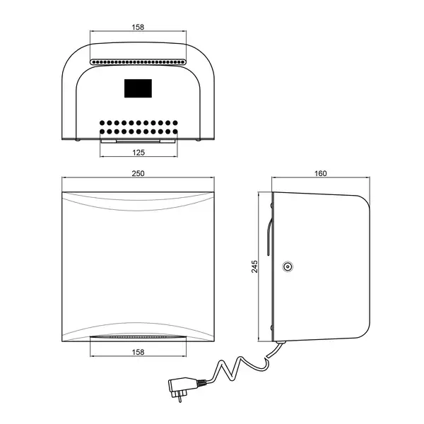 Сушарка для рук Qtap Susici S950MS 950 Вт (QTS950MS) фото 2 Aquada.com.ua Сушарка для рук Qtap Susici S950MS 950 Вт (QTS950MS) фото 2 Aquada.com.ua