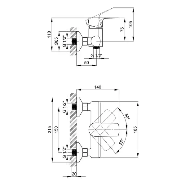 Змішувач для душу Qtap Svitava 4011107C (QTSV4011107C) фото 2 Aquada.com.ua