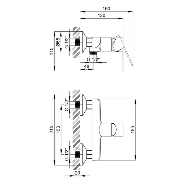Змішувач для душу Qtap Ustek 4016107CW (QTUS4016107CW) фото 2 Aquada.com.ua Змішувач для душу Qtap Ustek 4016107CW (QTUS4016107CW) фото 2 Aquada.com.ua