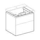 Тумба под раковину с двумя выдвижными ящиками Geberit Xeno² 580 х 462 мм, серый шпон (500.506.43.1) фото 2 Aquada.com.ua