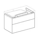 Тумба под раковину с двумя выдвижными ящиками Geberit Xeno² 880 х 462 мм, серый матовый (вырез под сифон слева) (500.515.00.1) фото 2 Aquada.com.ua