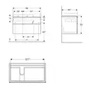 Тумба под раковину с двумя выдвижными ящиками Geberit Xeno² 880 х 462 мм, белый глянцевый (вырез под сифон слева) (500.515.01.1) фото 3 Aquada.com.ua